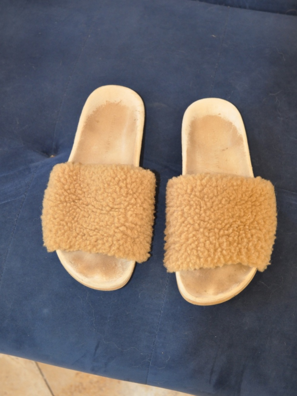 Jenni Kayne Shearling Slide Sandal in Natural size 39